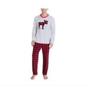 Eddie Bauer mens pajamas plaid moose medium